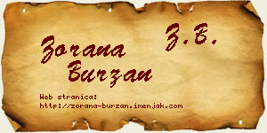 Zorana Burzan vizit kartica